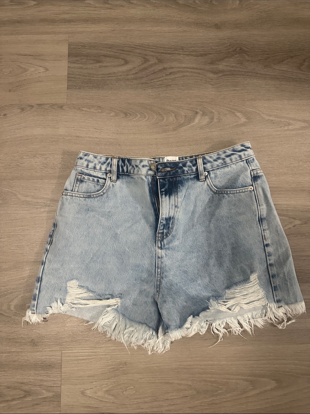 Princess Polly Light Blue Distressed Denim Cutoff Shorts